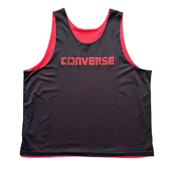 Vintage USA Made CONVERSE Mens Black/Red Reversible Mesh Basketball‎ Jersey XXXL - Picture 1 of 7